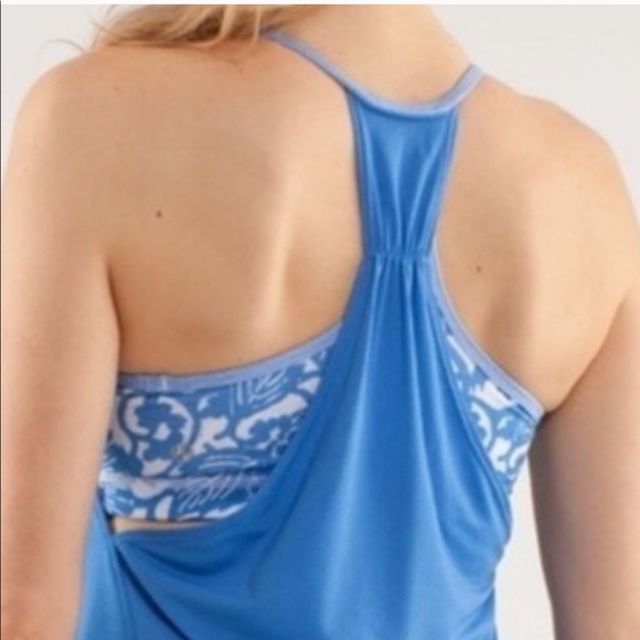 Lululemon No Limits Tank blue floral